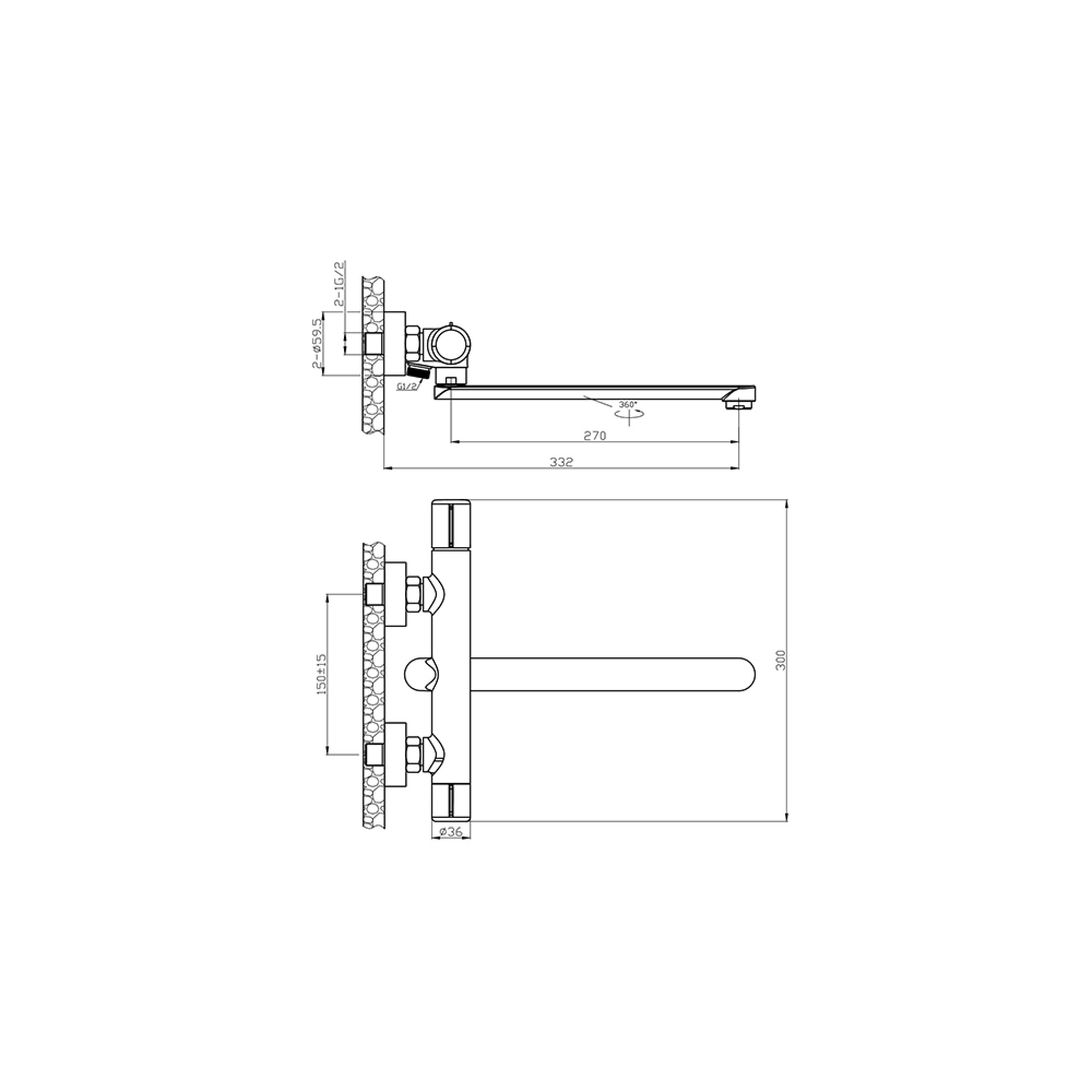 Agger Slim A2221100 смеситель универсальный для ванны, хром