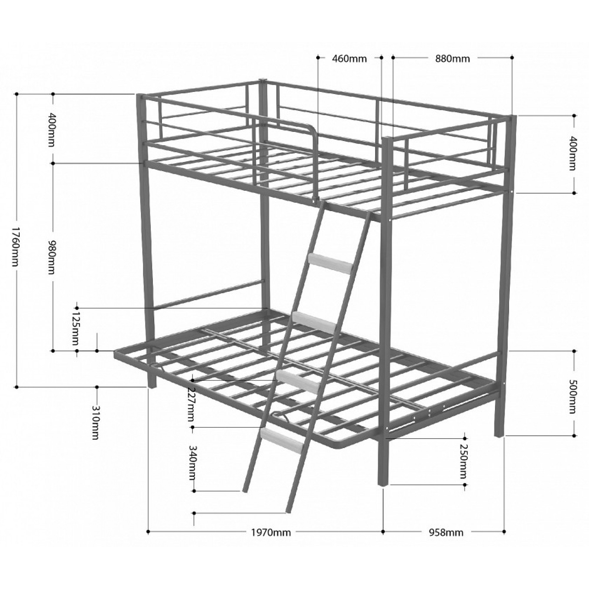 Кровать двухъярусная Дакар 2    FSN_4s-dak2_vs-vat-9003