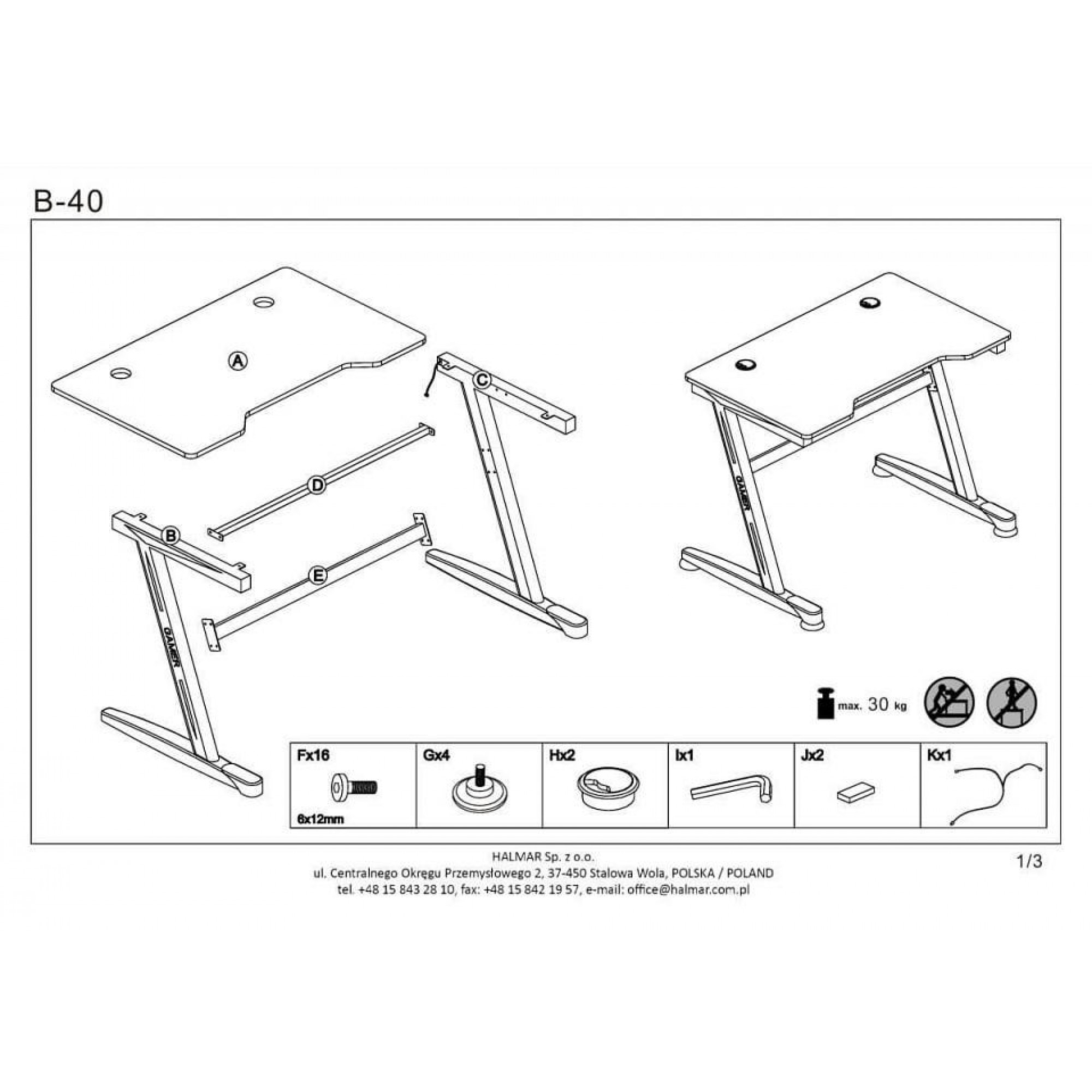 Стол компьютерный B40 V-CH-B/40