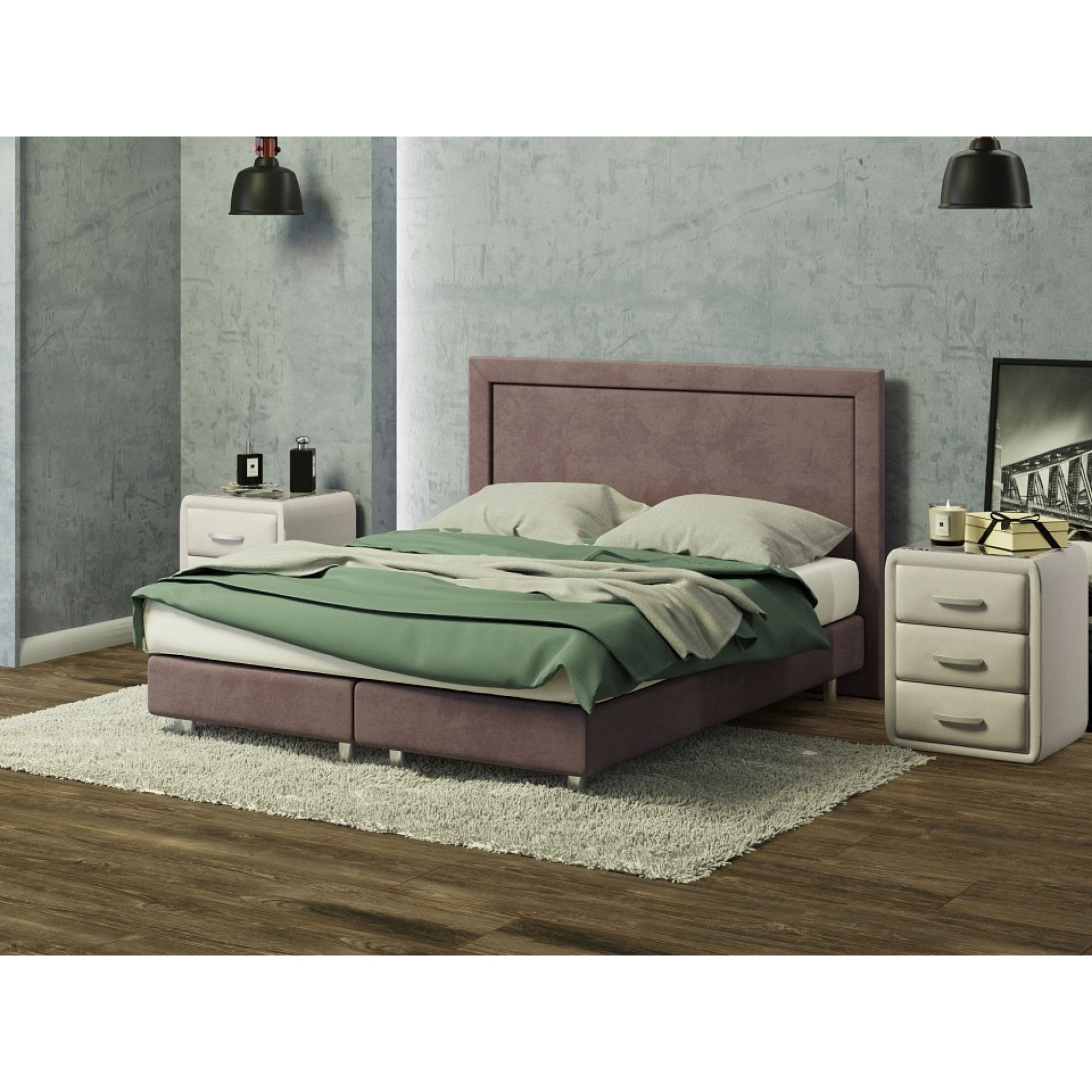 Кровать односпальная London Boxspring Elite  ORM_90-200-LondonBoxspringElite-UltraHotChocolate