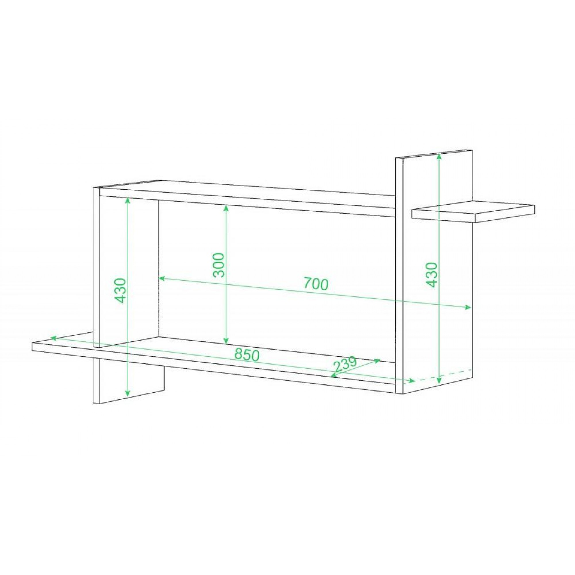 Полка книжная Домино ПК-16    MER_PK-16_BEV