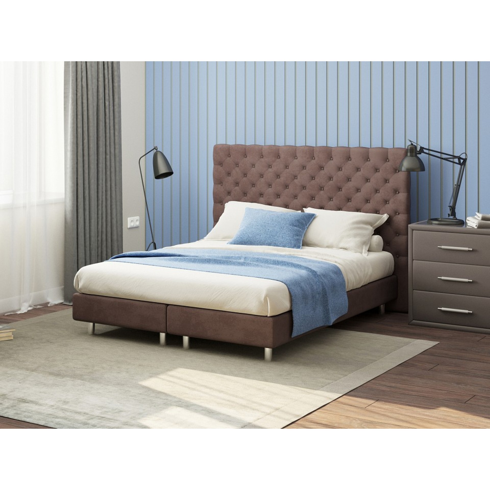 Кровать односпальная Paris Boxspring Elite  ORM_90-200-ParisBoxspringElite-UltraHotChocolate