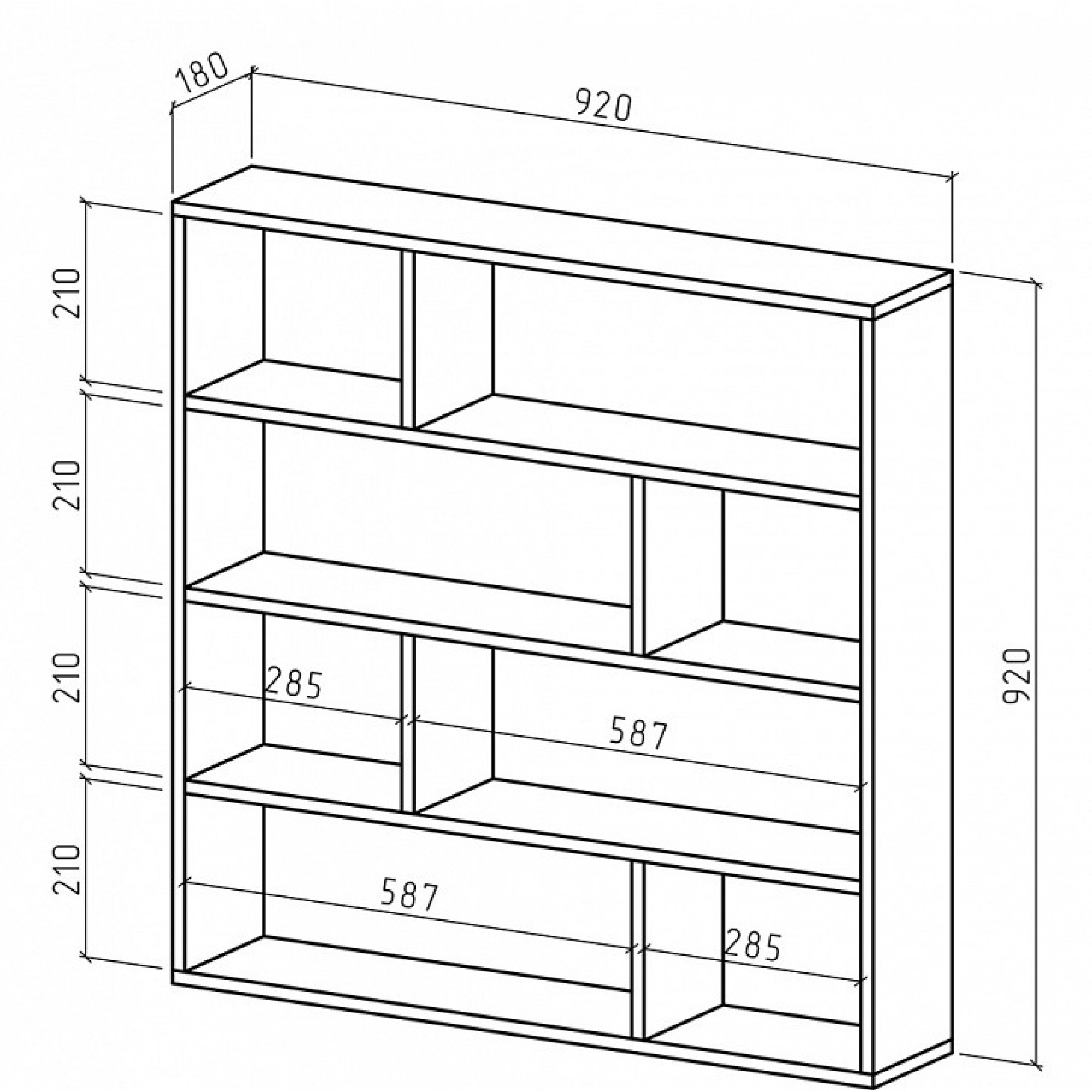 Полка книжная Реал-3    MAS_PNRE-3-DAT