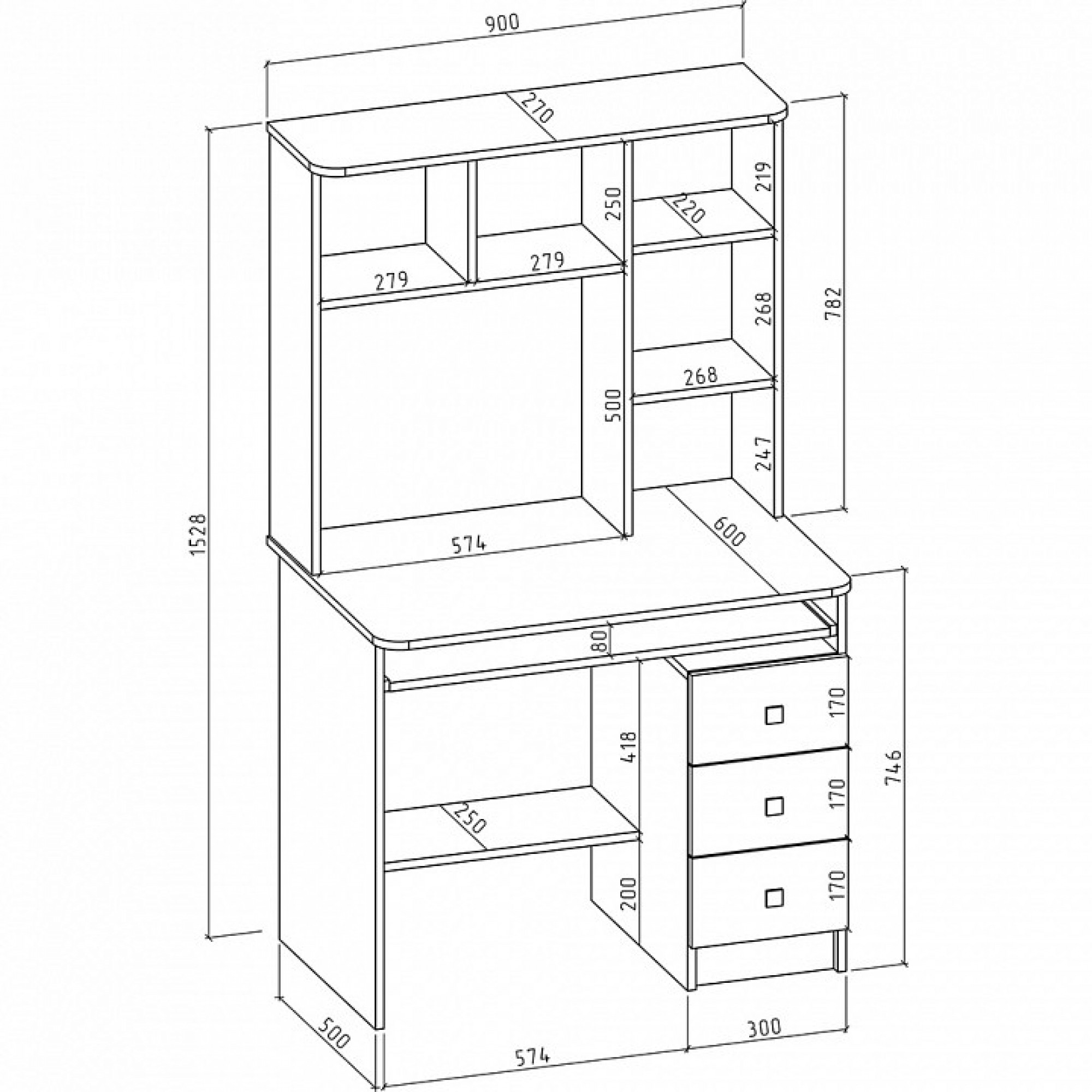 Стол компьютерный Бостон-11    MAS_KSB-11-DS