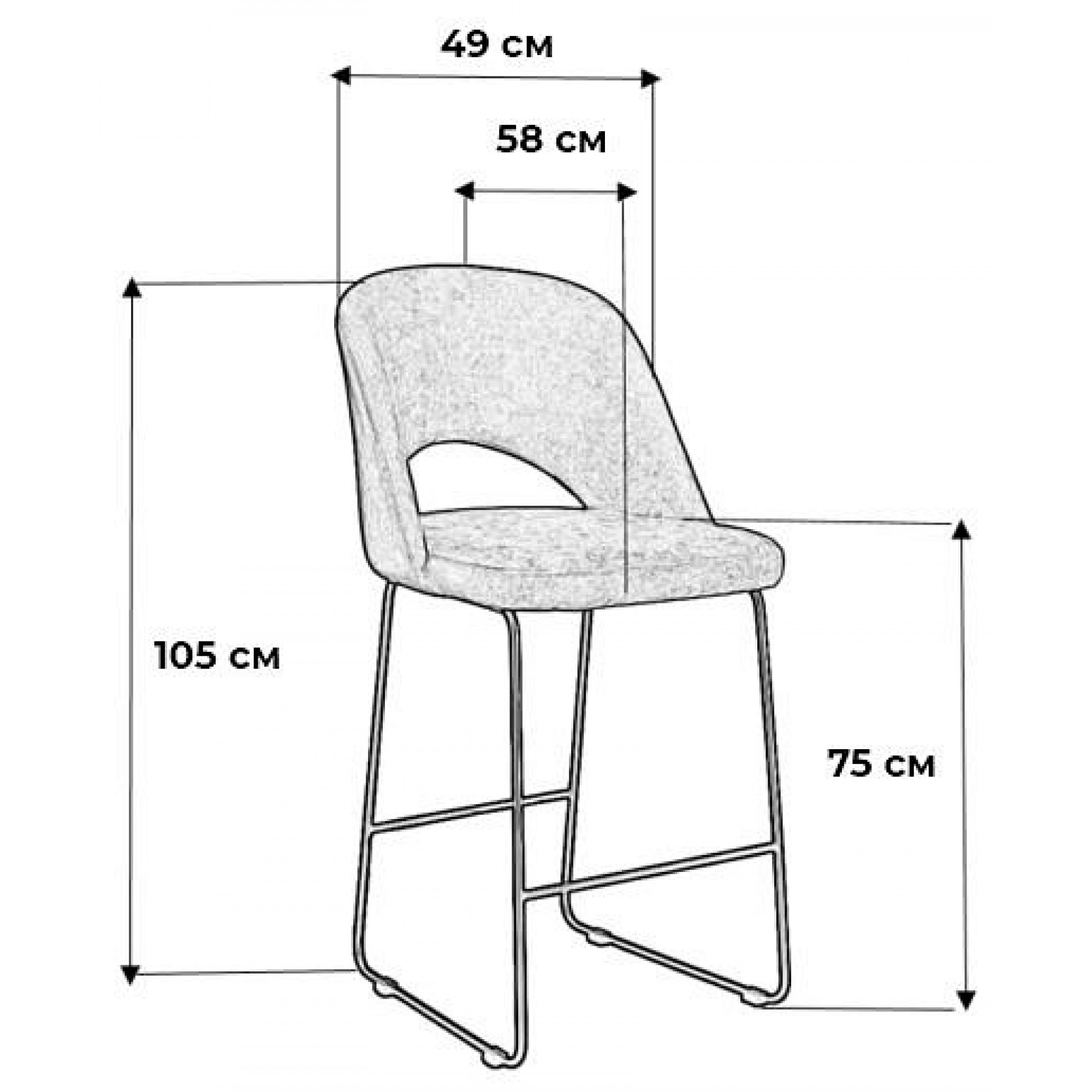 Стул барный Lars    RST_4101204h_Braun_BAR