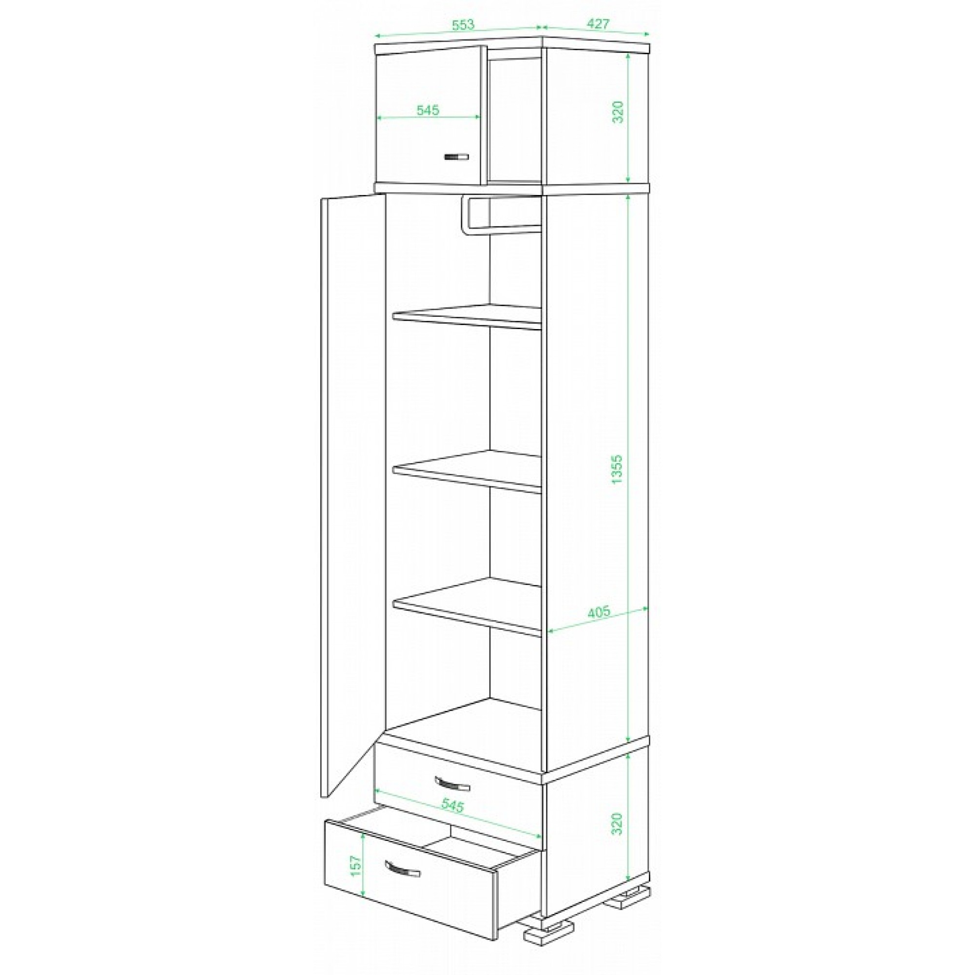 Шкаф платяной КС-10    MER_KS-10_KBE