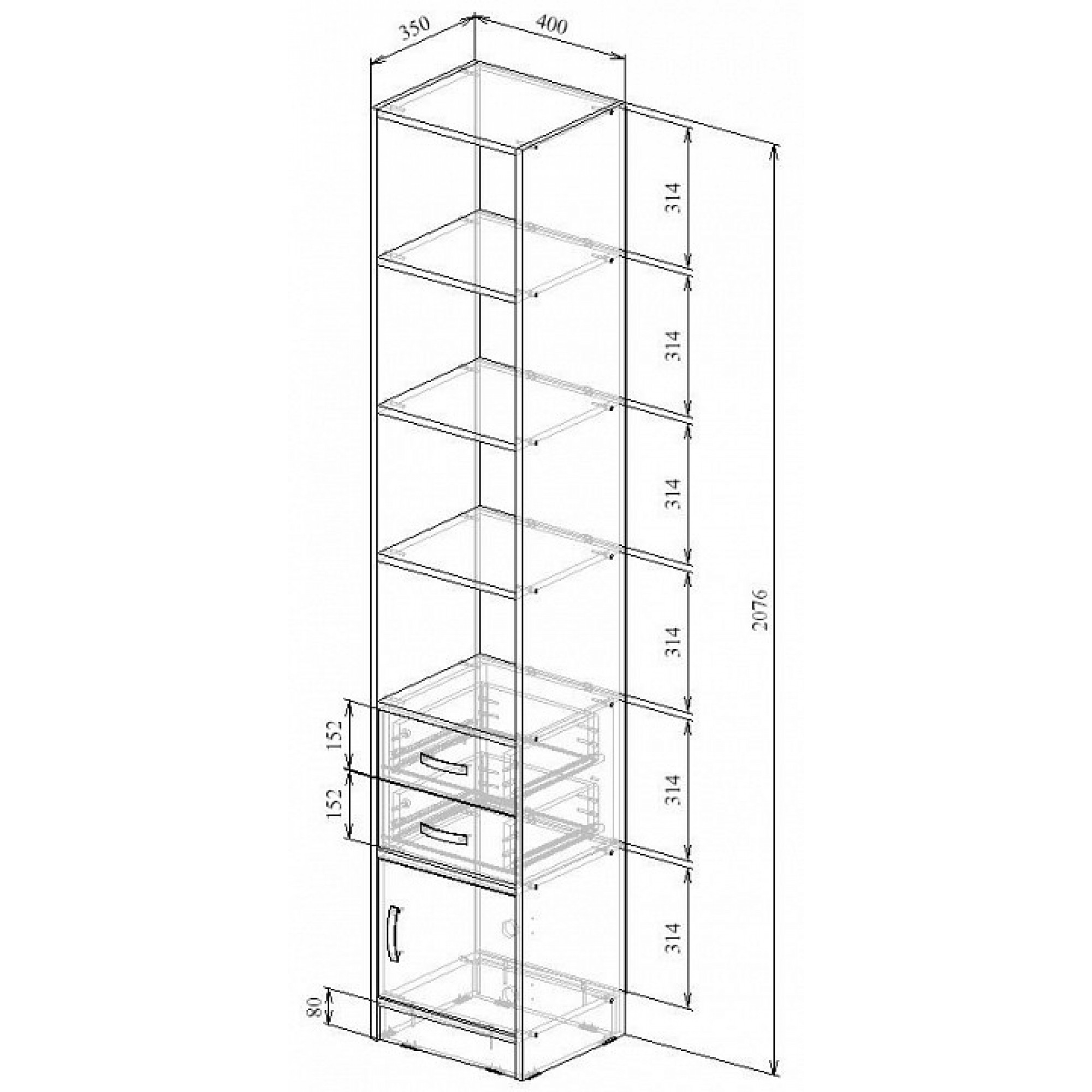 Стеллаж комбинированный Либерти-42    MAS_Stellazh_Liberti-42DB