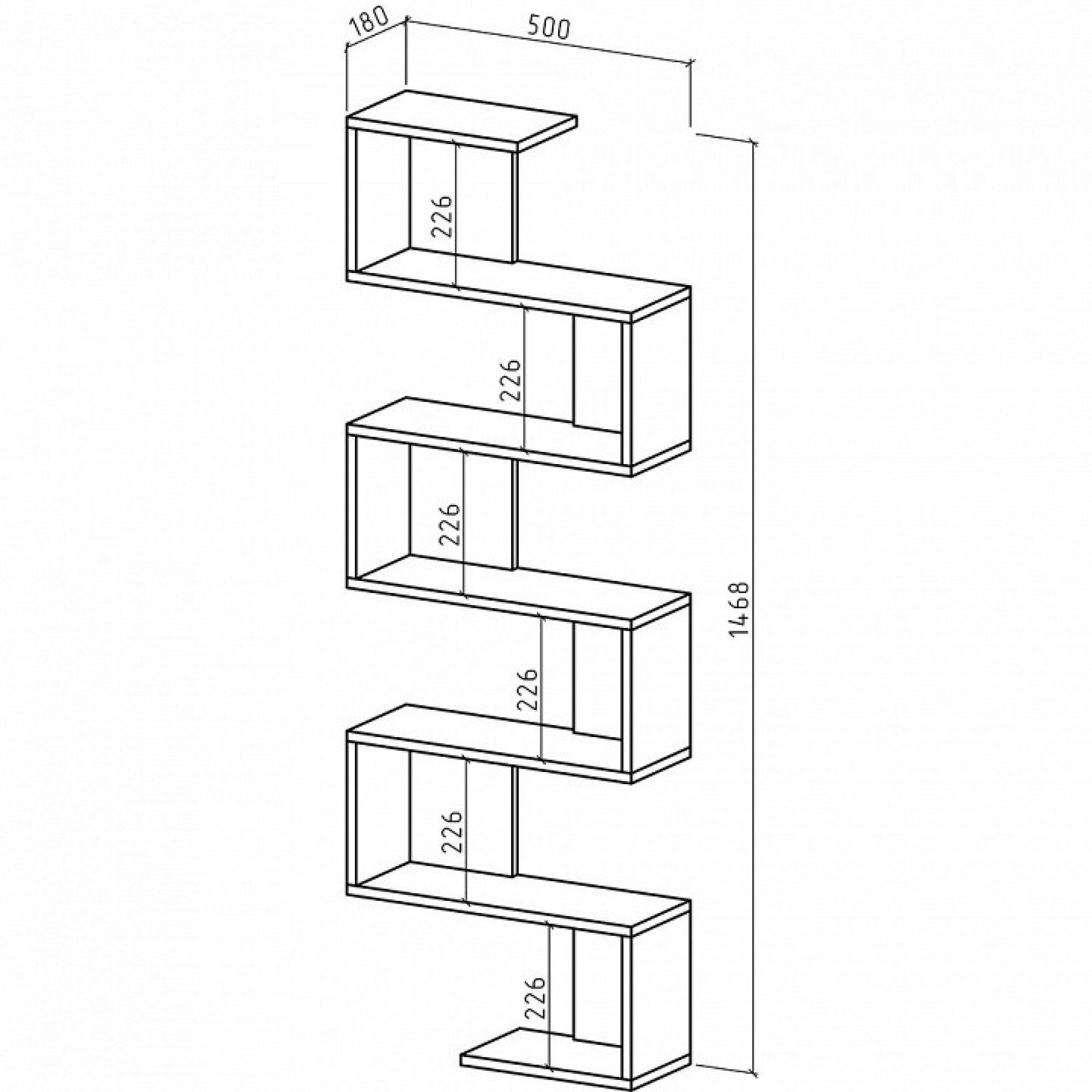 Полка книжная Грейс-3    MAS_PNG-3-DZ