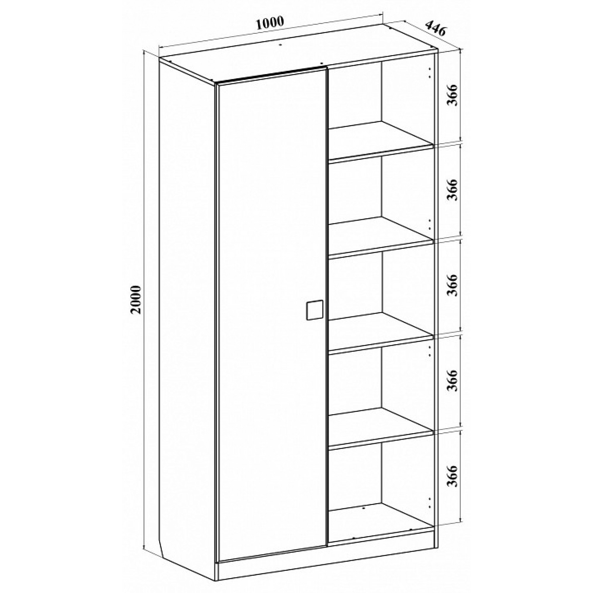 Шкаф-витрина Анастасия АН-04К KOM_AN-04K_1-3