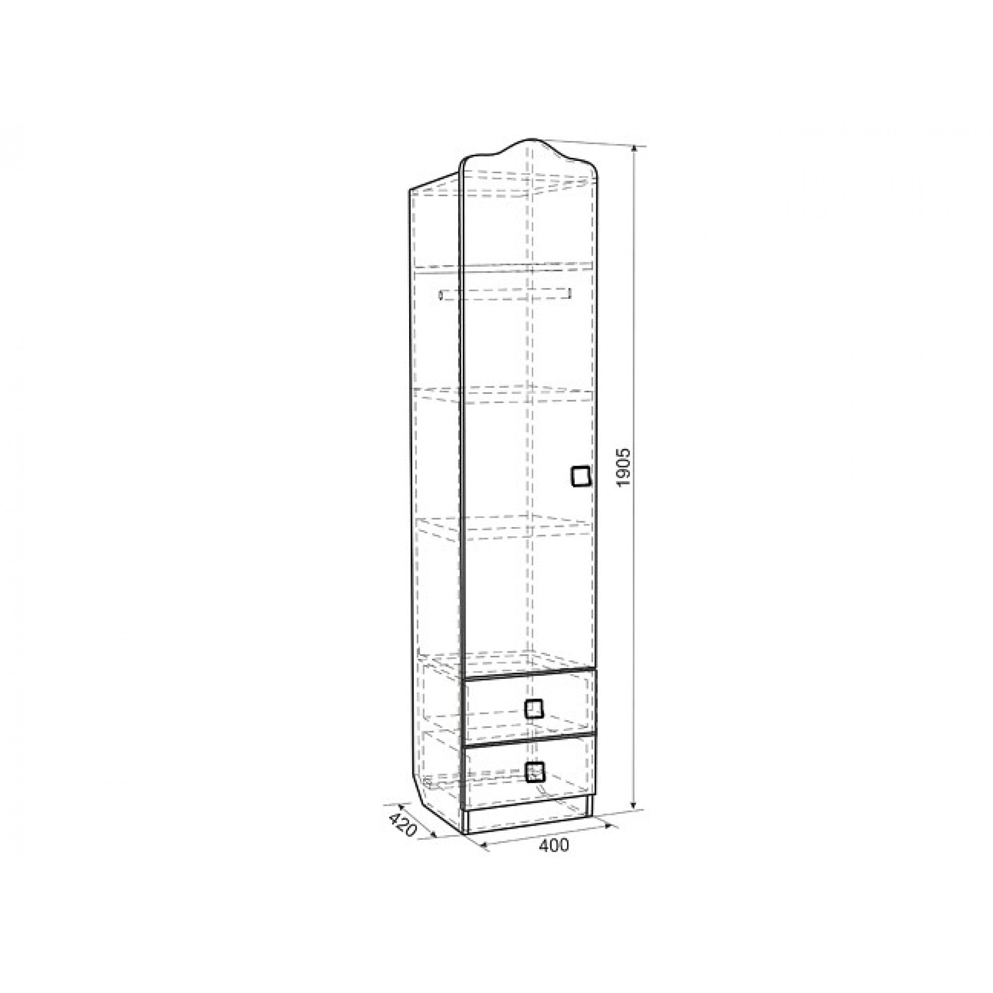 Шкаф платяной Фэнтези MDF-02    MBS_MDF-02