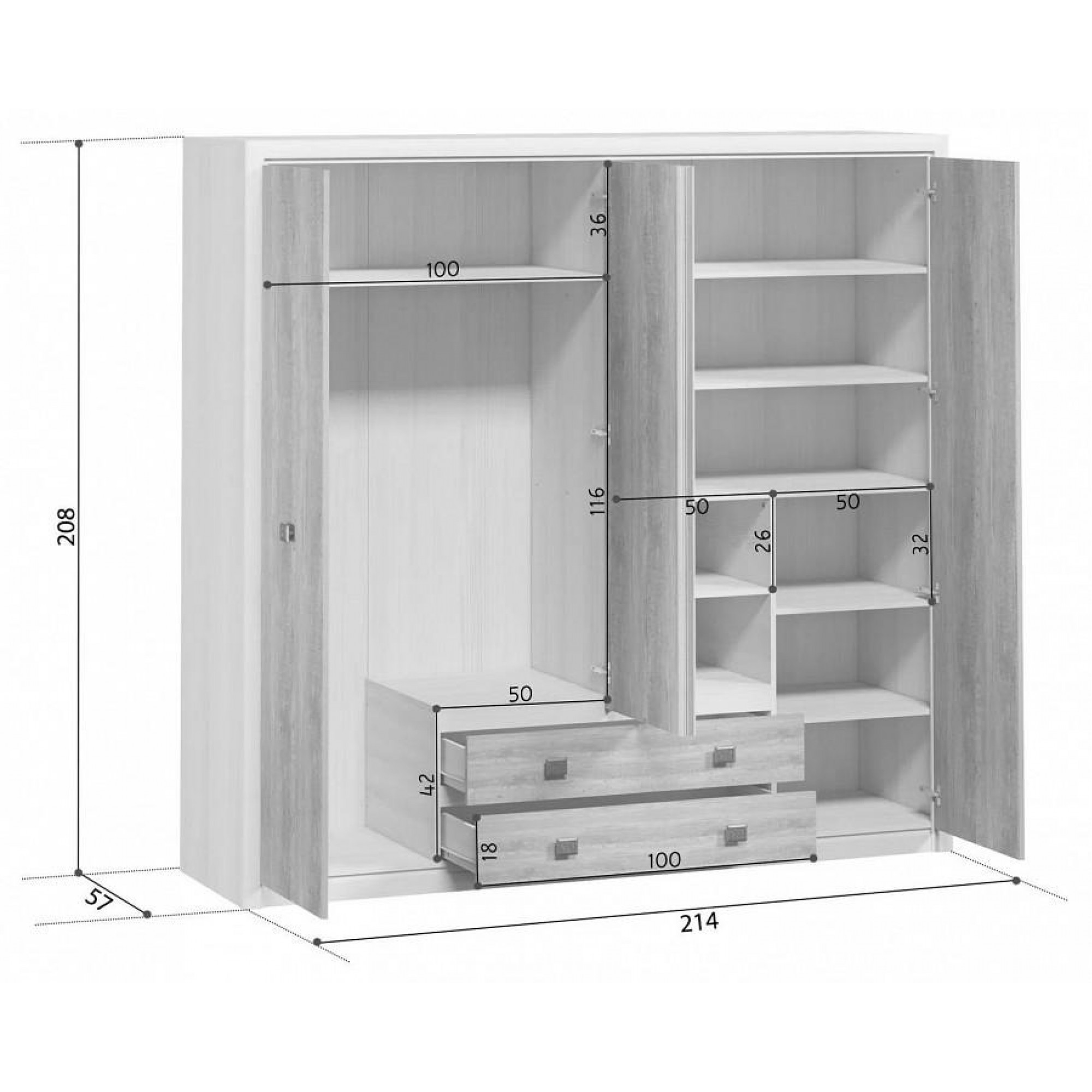 Шкаф платяной Коен SZF4D2S    BRW_UT-70040685