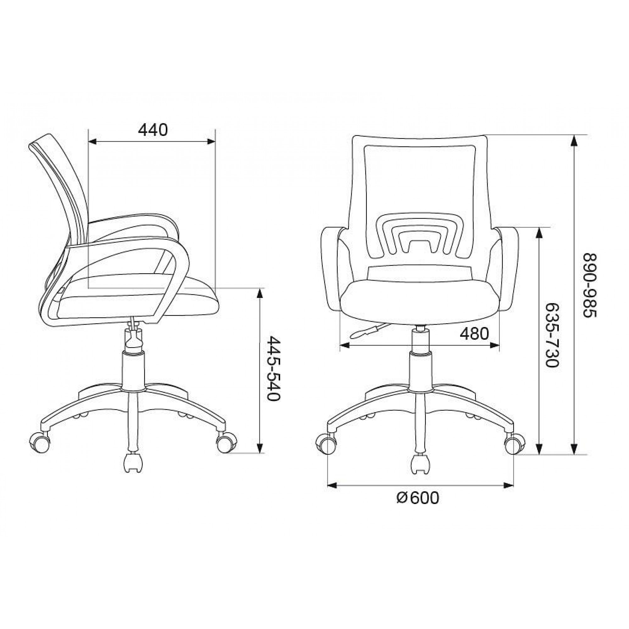 Кресло комьютерное CH-W695NLT/DG/TW-12    BUR_1483034