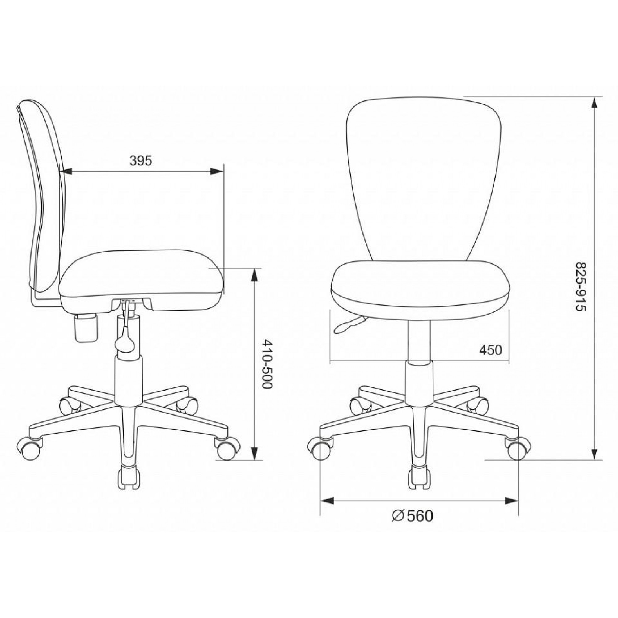 Стул компьютерный KD-W10 бежевый 450x560x825-915(BUR_1623150)