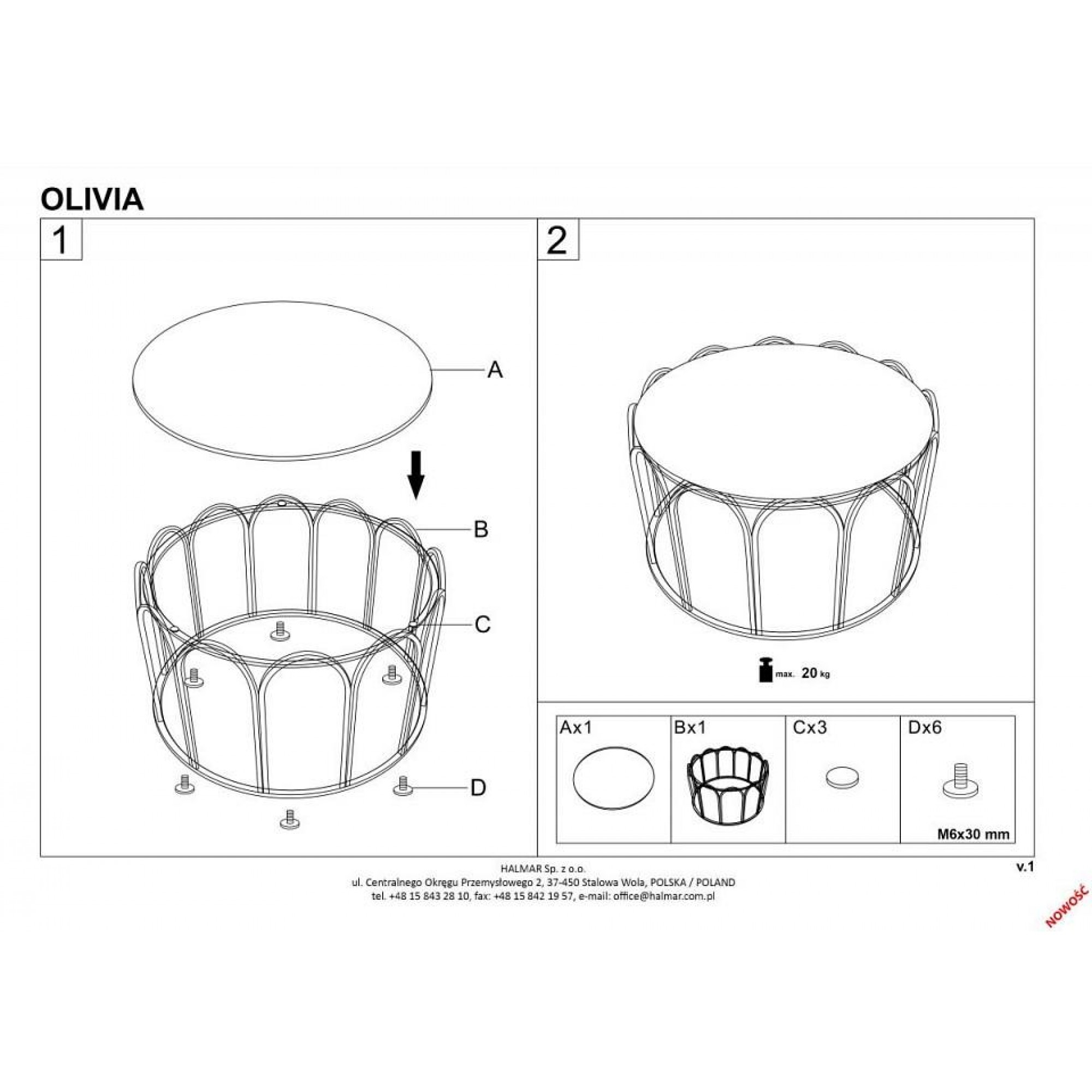 Стол журнальный Olivia V-CH-OLIVIA-LAW