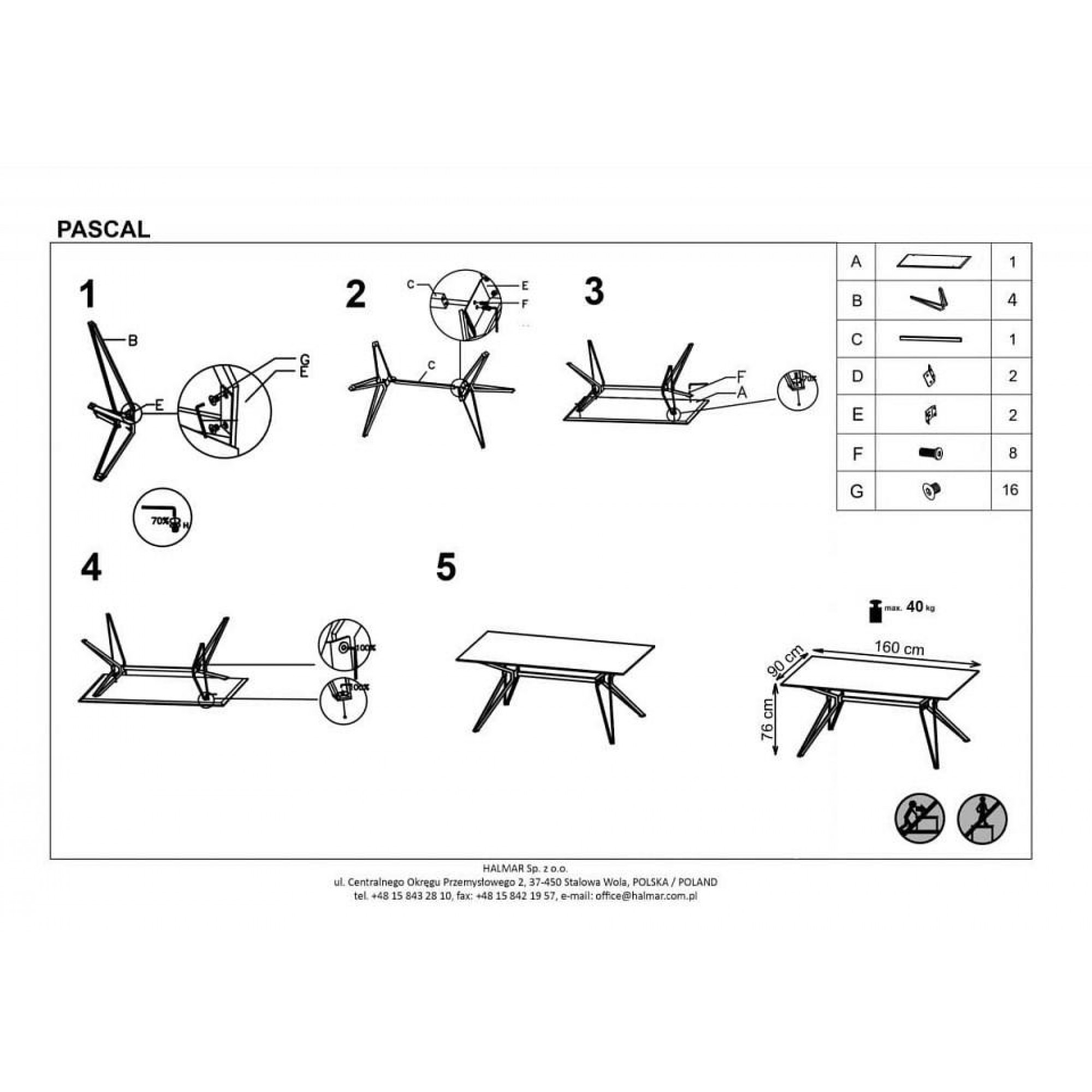 Стол обеденный Pascal    HLM_V-CH-PASCAL-ST-160