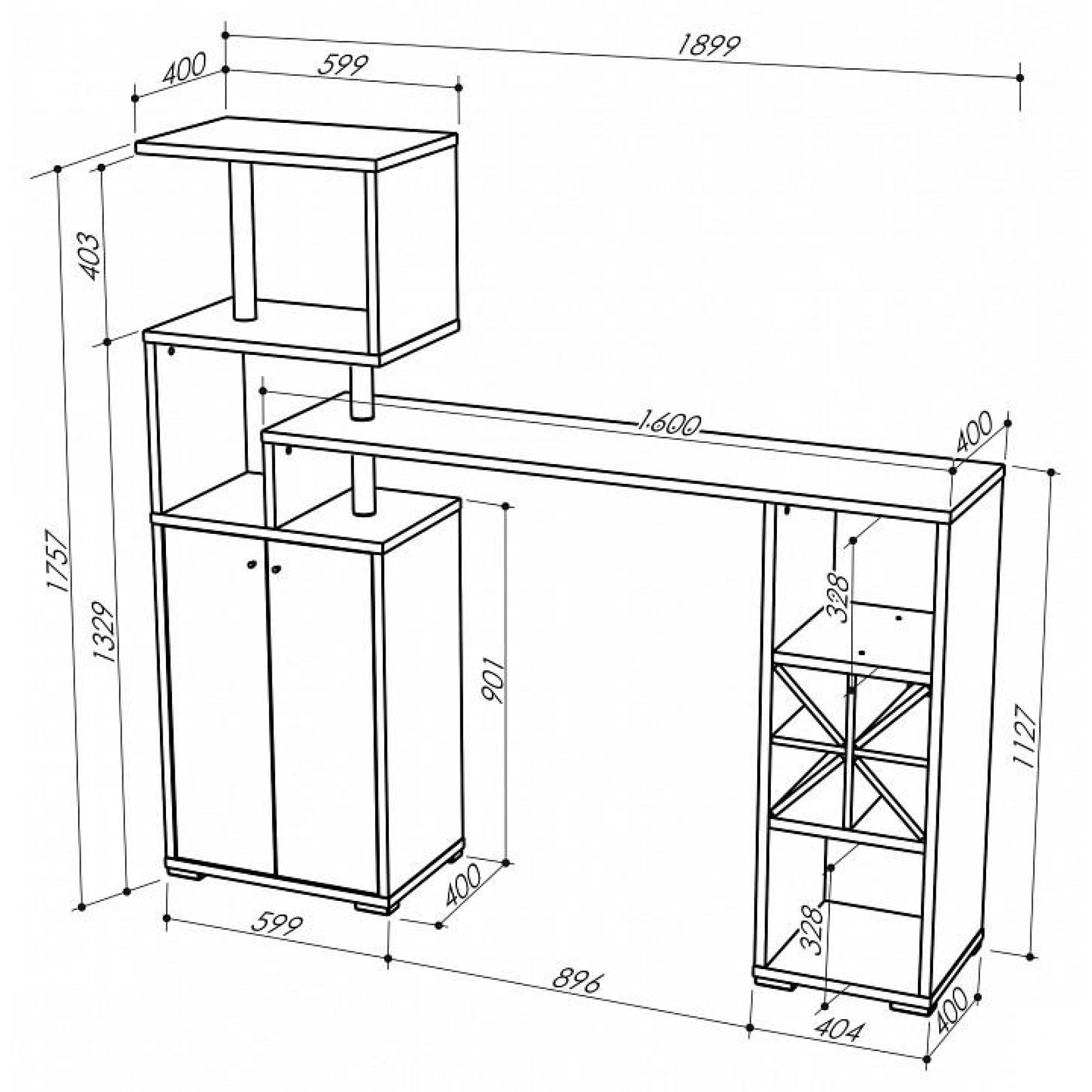 Стойка барная БСТ 3    JZZ_BST-3SB