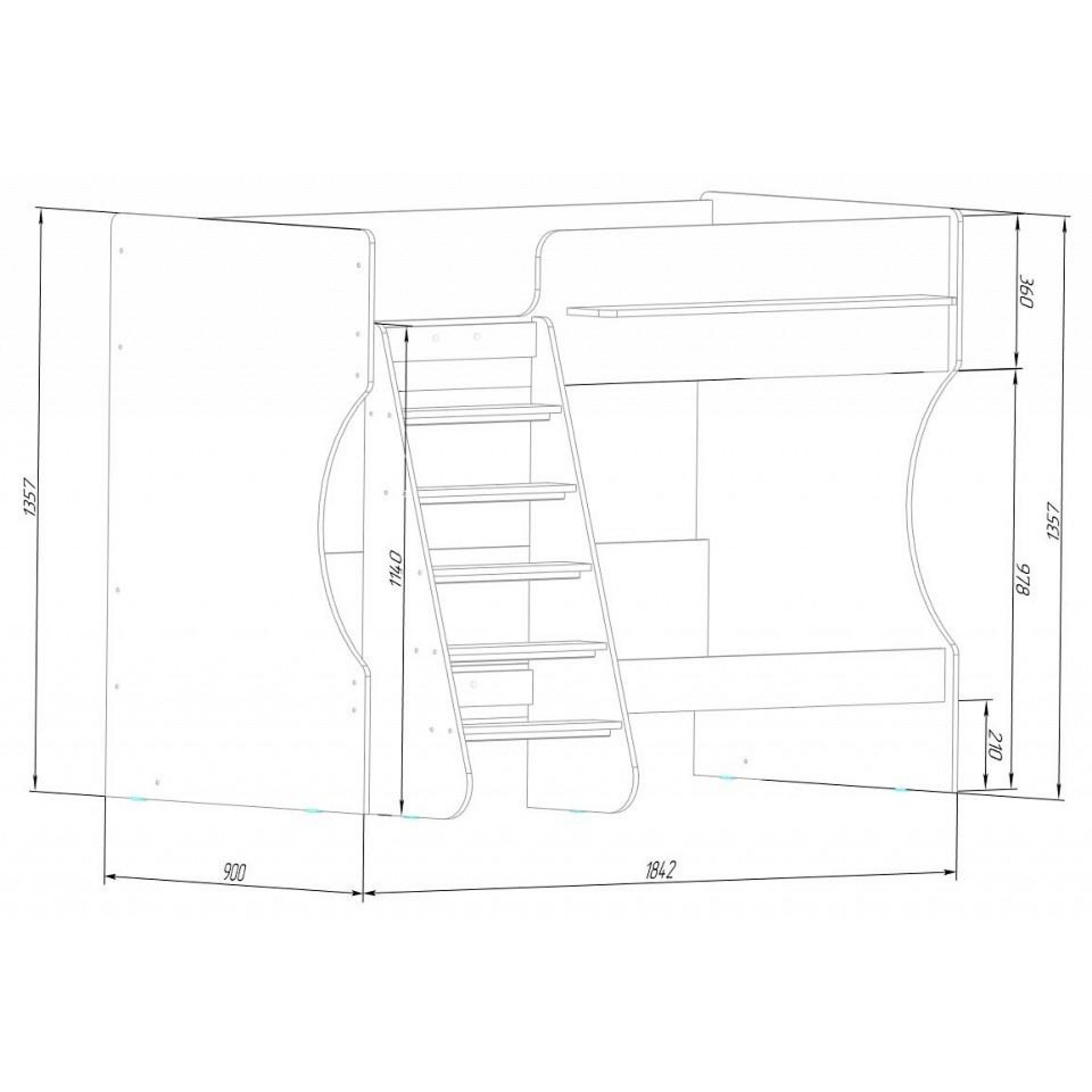 Кровать двухъярусная Р438 Капризун 3    KPZ_403990