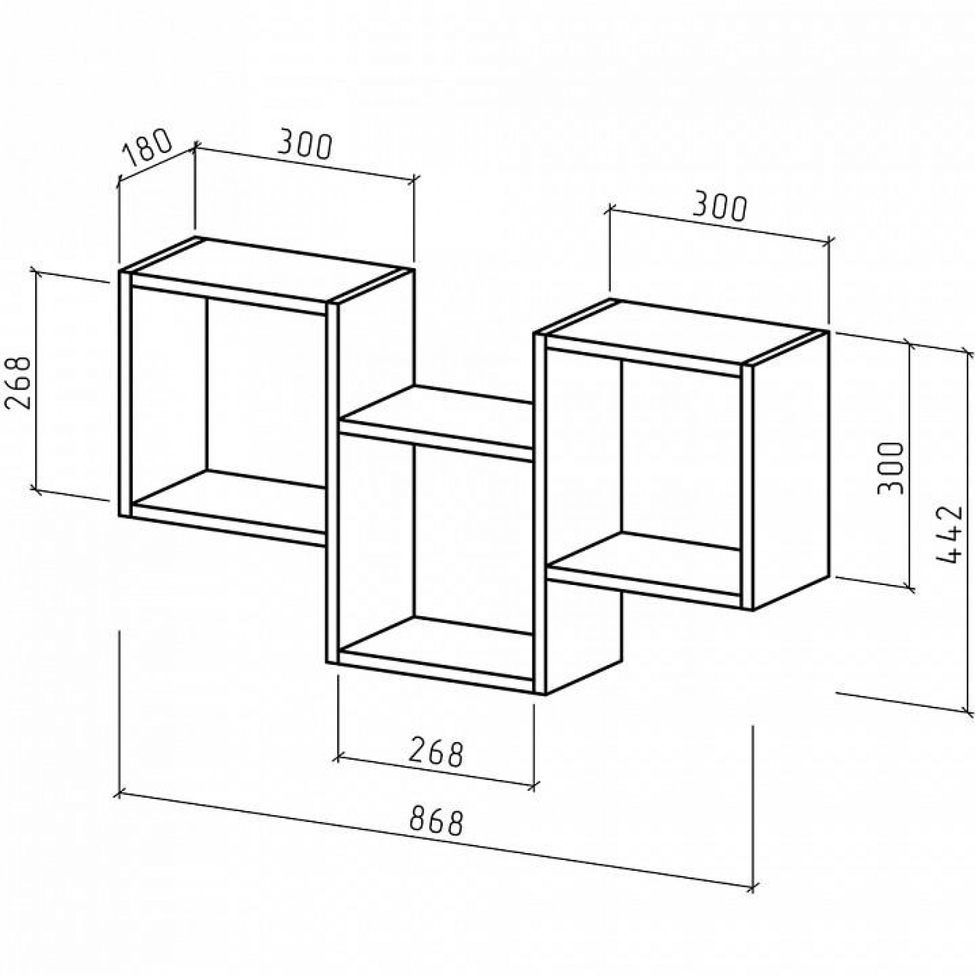 Полка книжная Флэш-3    MAS_PNFL-3-DAT