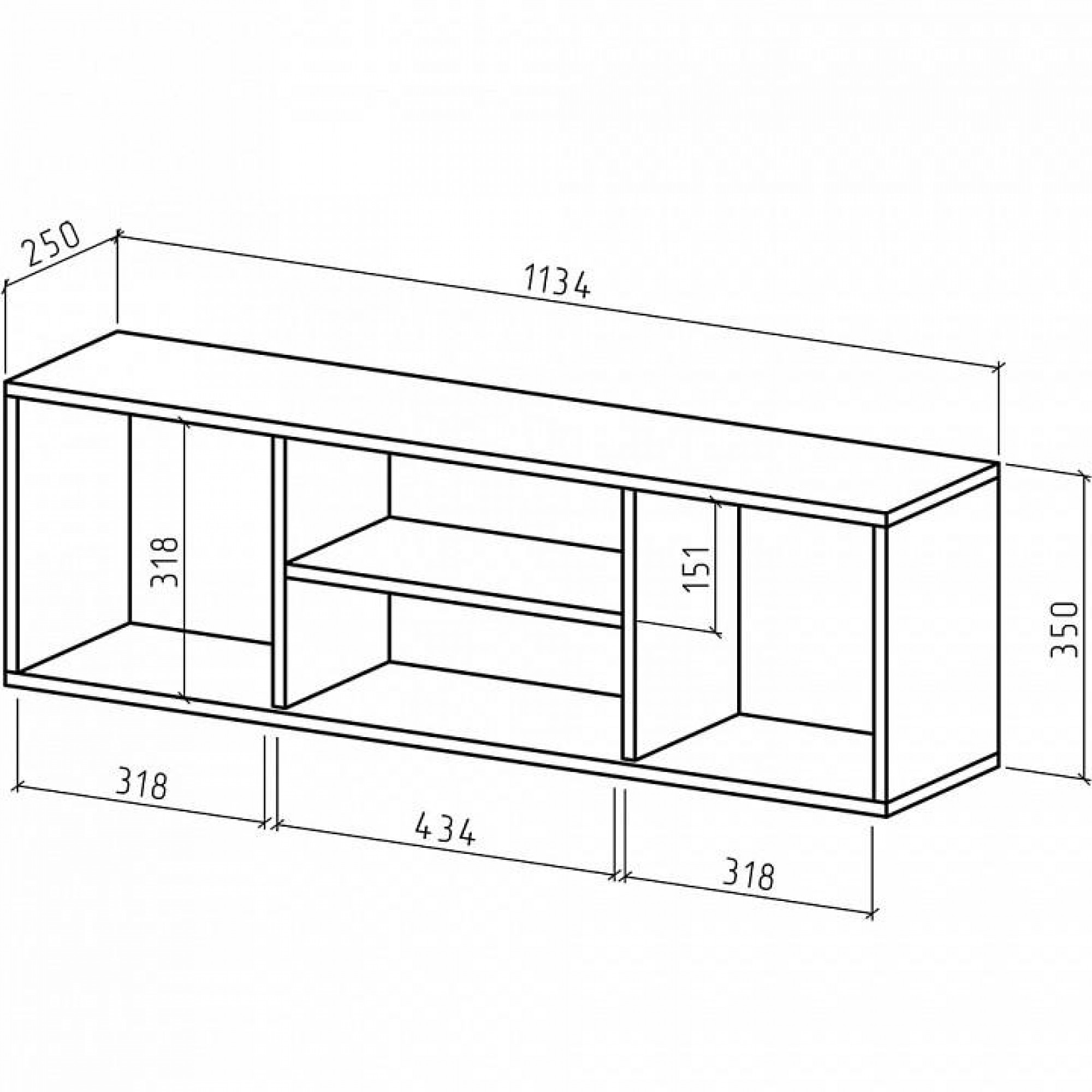 Полка книжная Лаки-4 MAS_PNLA-4-DS