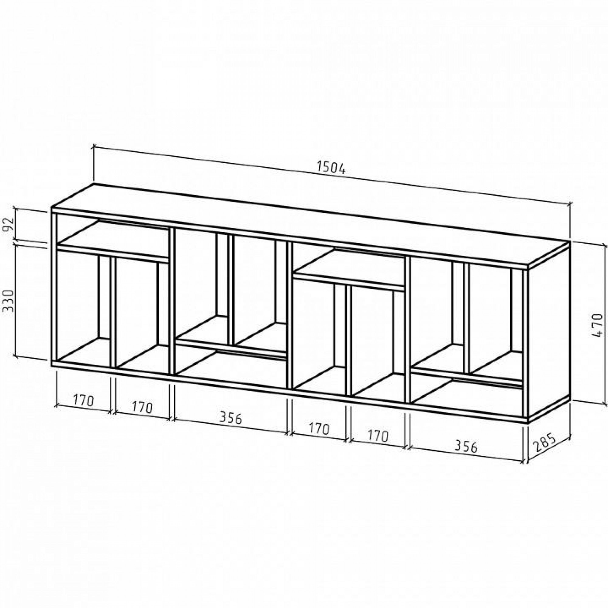 Полка книжная Офис-3    MAS_PNOF-3-DS