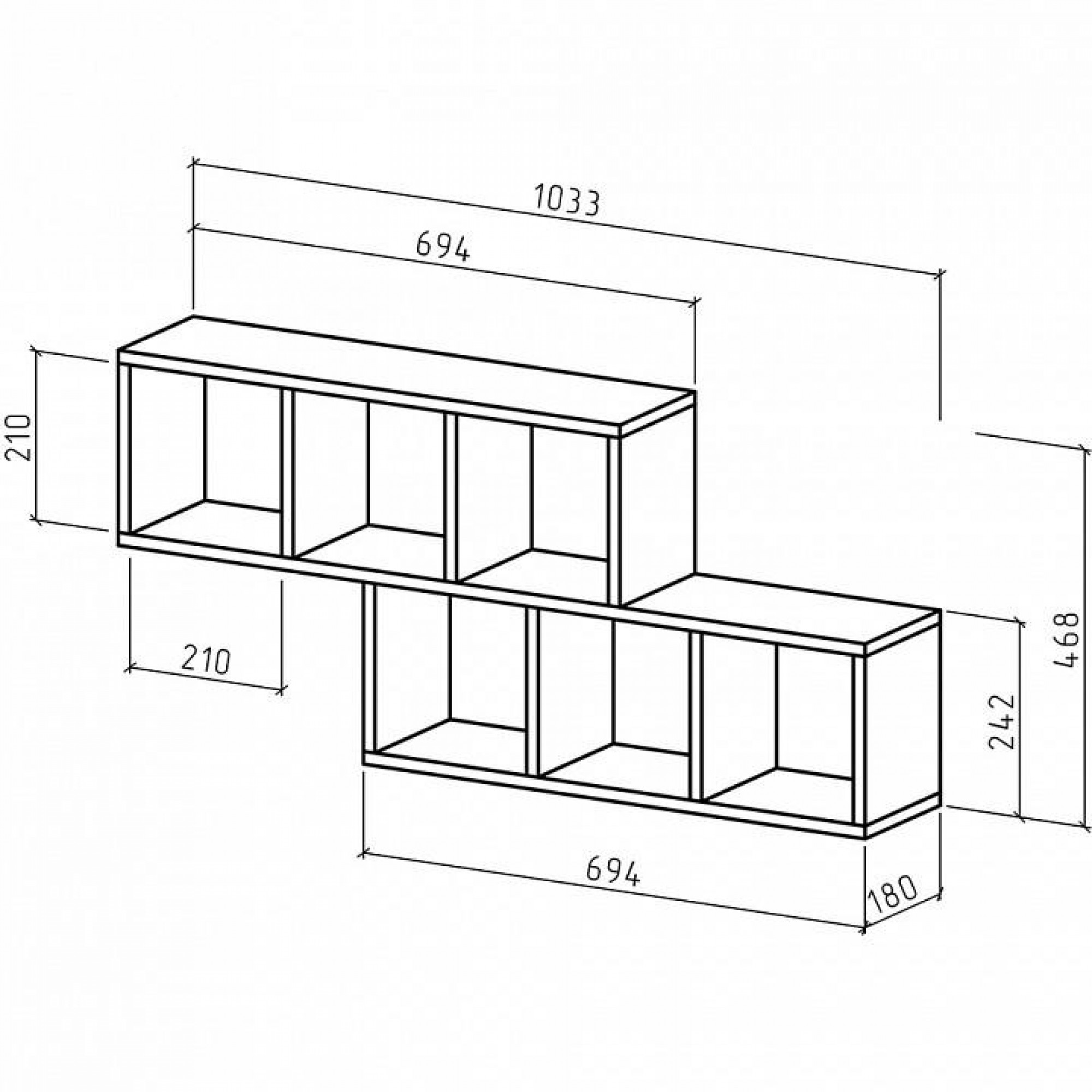 Полка книжная Вайс-4    MAS_PNV-4-BEL