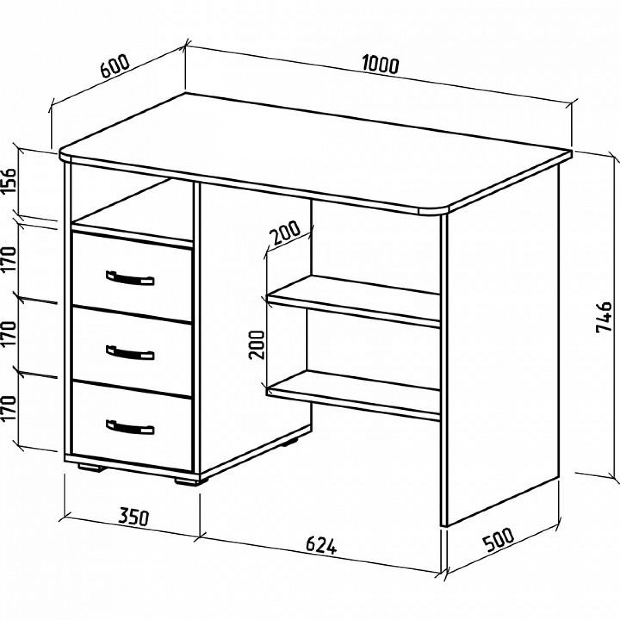 Стол письменный Форест-4 MAS_PSF-4-DS