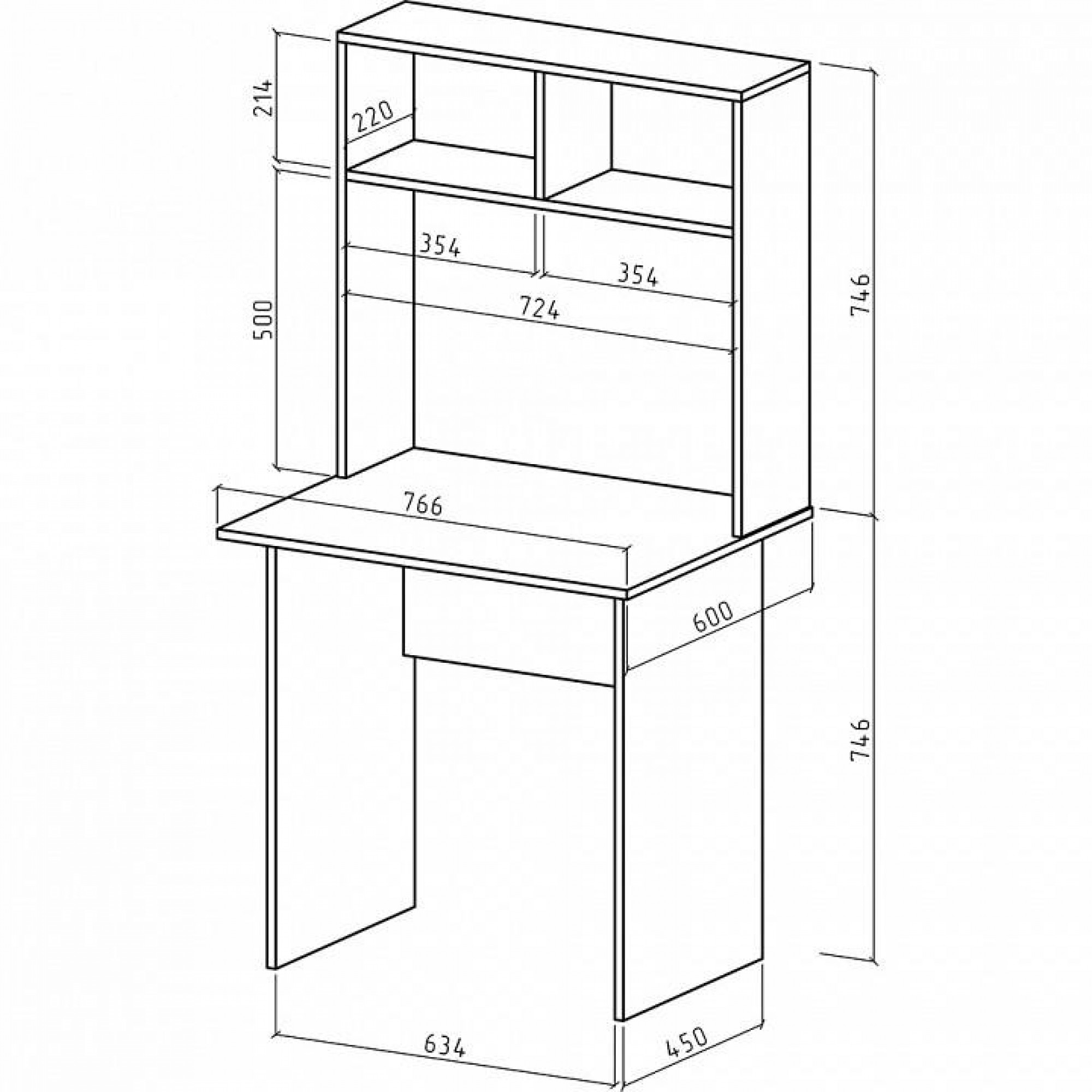 Стол компьютерный Лайт-1 СН    MAS_PSLT-1-SN-DS