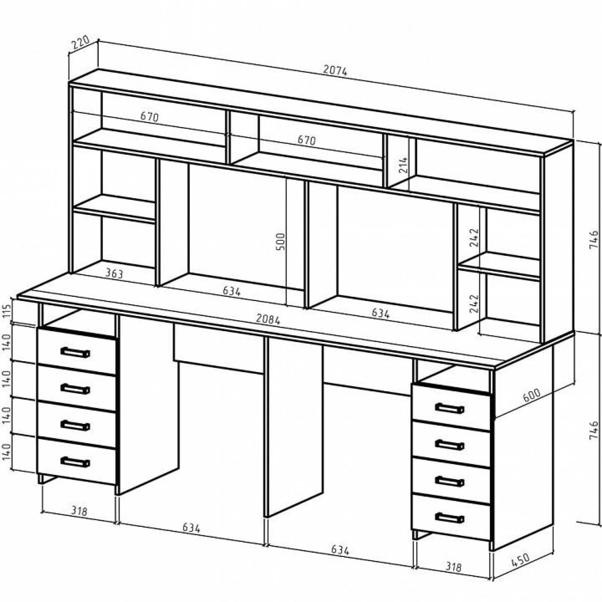 Стол компьютерный Лайт-15 СН    MAS_PSLT-15-SN-DS