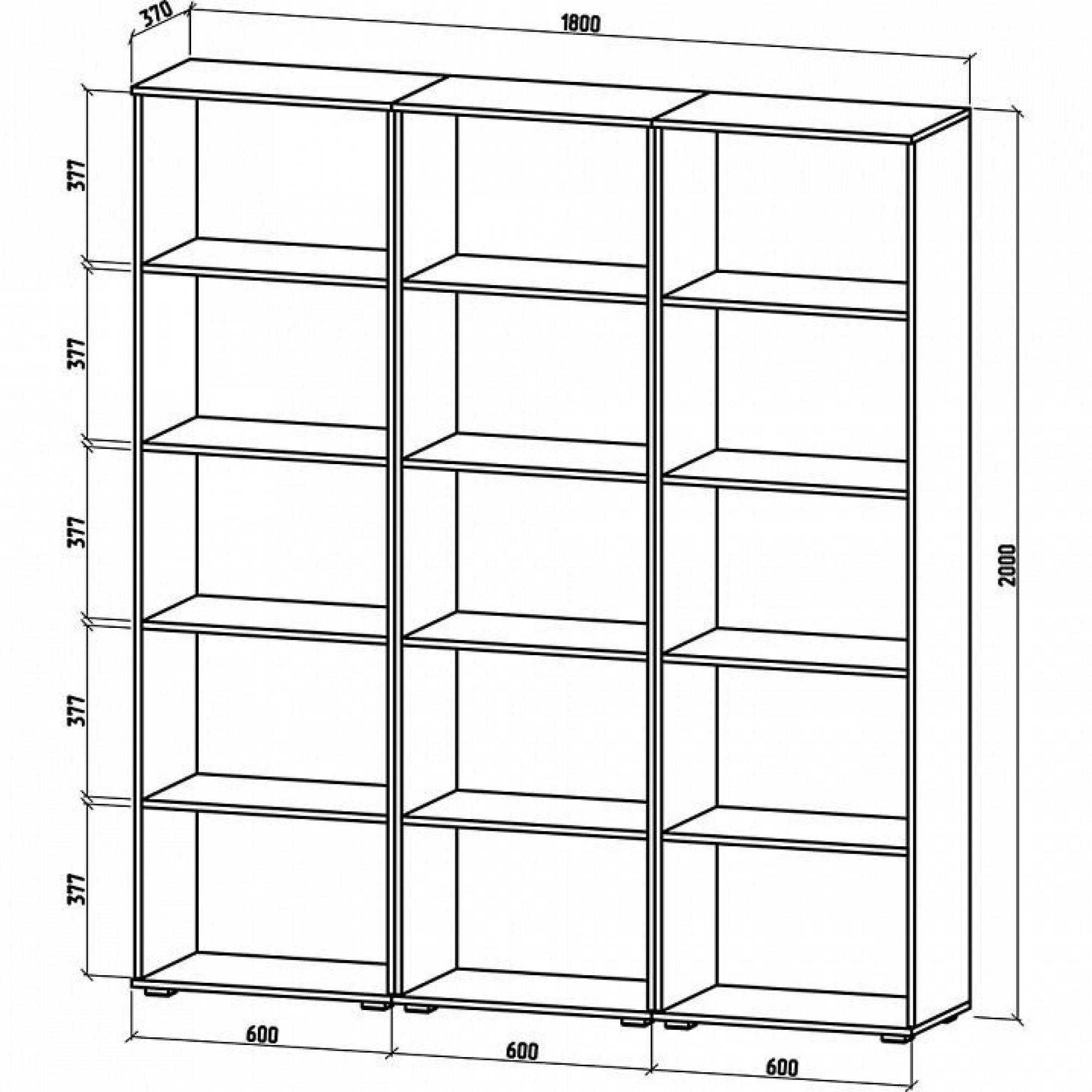 Стеллаж комбинированный Тунис-6    MAS_STT-6-DSB