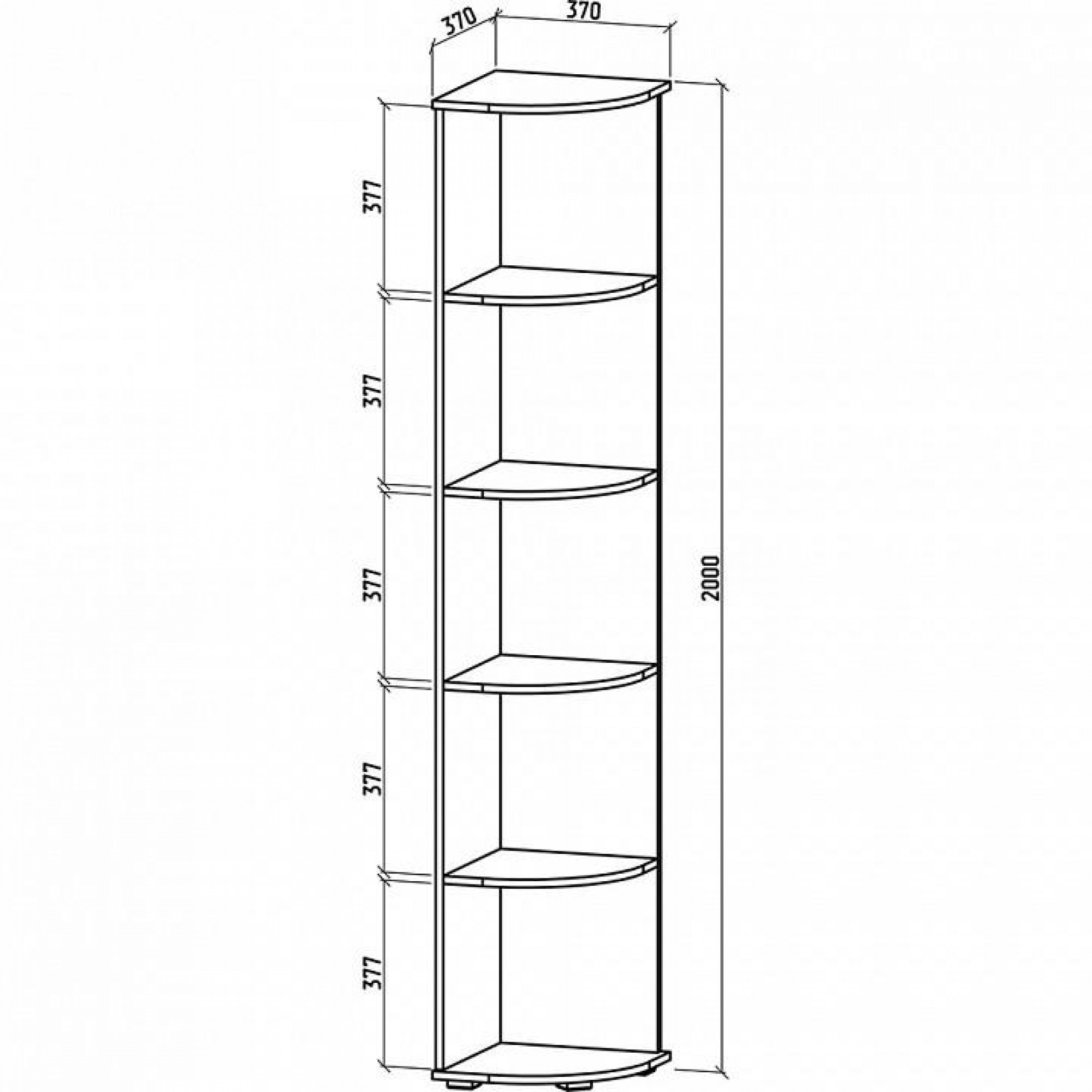 Стеллаж-колонка Тунис-1    MAS_UTT-1-DSB