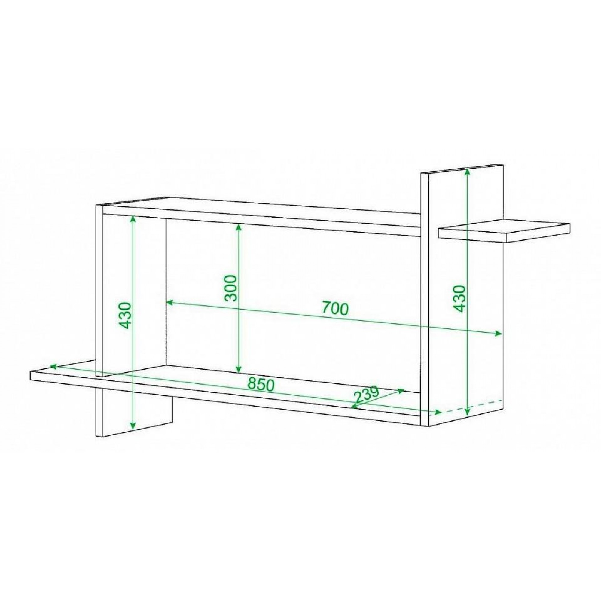 Полка книжная Домино ПК-16    MER_PK-16_K