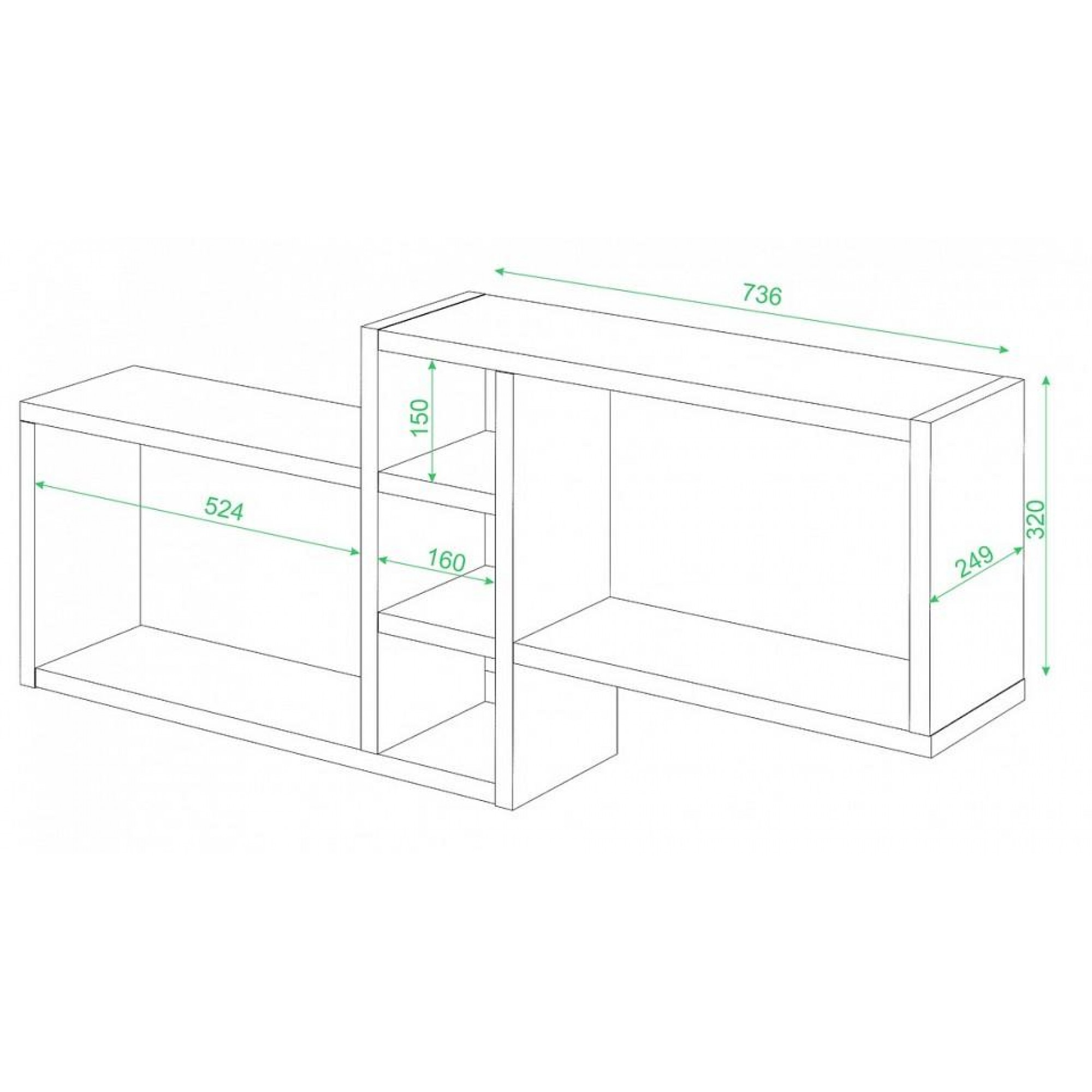 Полка книжная Домино нельсон ПК-20    MER_PK-20_BEN