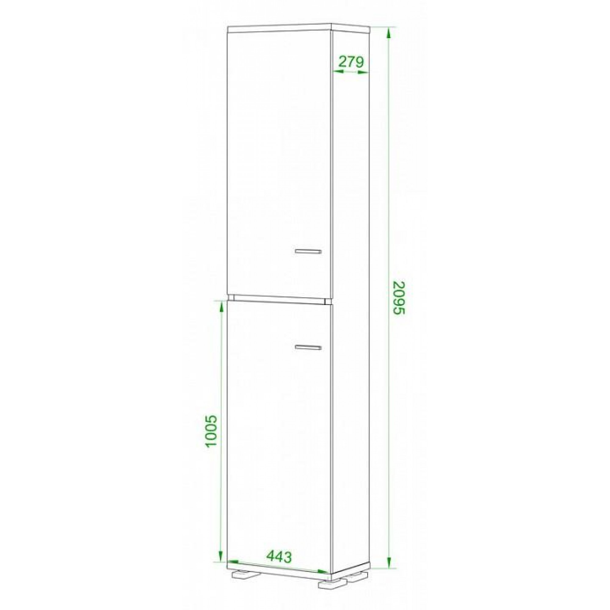 Шкаф книжный Домино ПУ-20-3    MER_PU-20-3_KSH