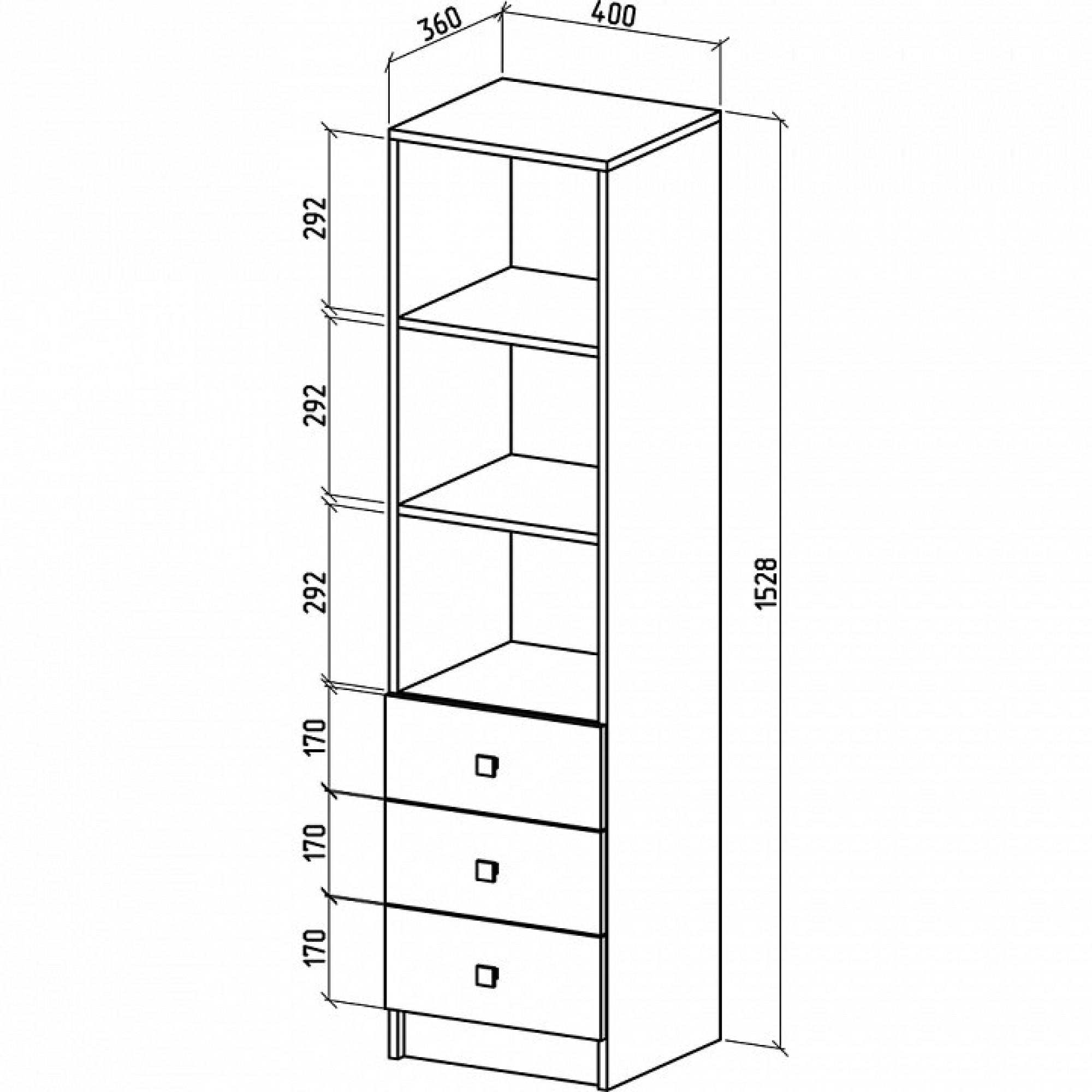 Стеллаж комбинированный Бостон-2    MAS_STB-2-BEL